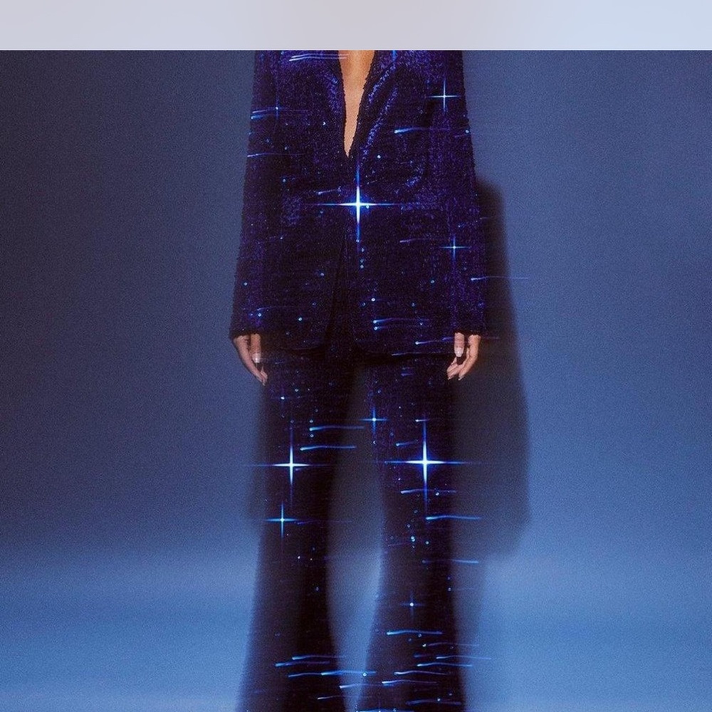 Women's Blue Sequin Jumpsuit